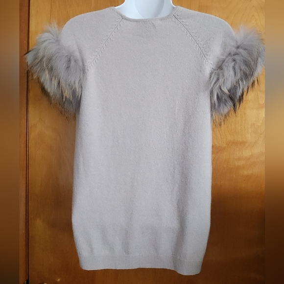 Roberto Cavalli Class Fur Short Sleeve Sweater - Picture 6 of 12